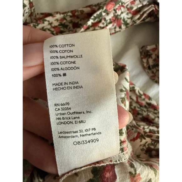 Free People Meant to Be Floral Print Blouse Top Long Sleeve Ruffle Boho Bohemian - Picture 8 of 9